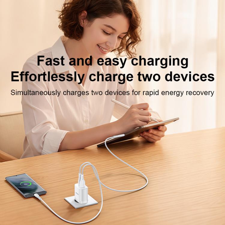 مجموعة شاحن Yesido YC106 PD20W USB-C / Type-C ومنافذ مزدوجة QC18W USB-A مع كابل Type-C إلى Type-C، YC106