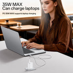 مجموعة شاحن سريع منفذ واحد Yesido YC153 PD35W USB-C / Type-C مع كابل Type-C إلى Type-C، YC153
