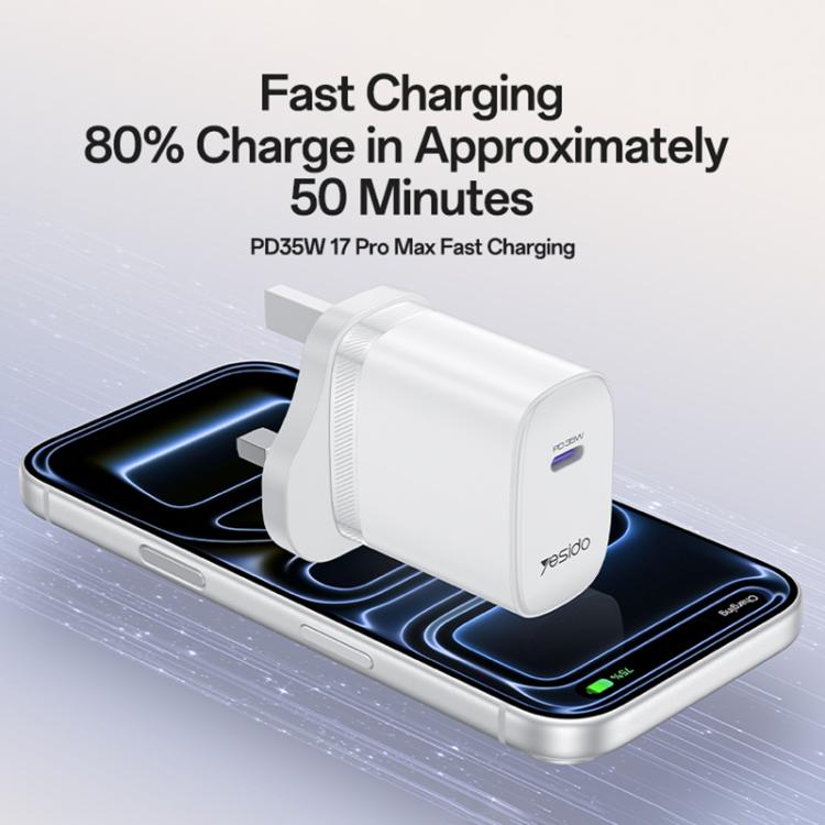 مجموعة شاحن سريع منفذ واحد Yesido YC153 PD35W USB-C / Type-C مع كابل Type-C إلى Type-C، YC153