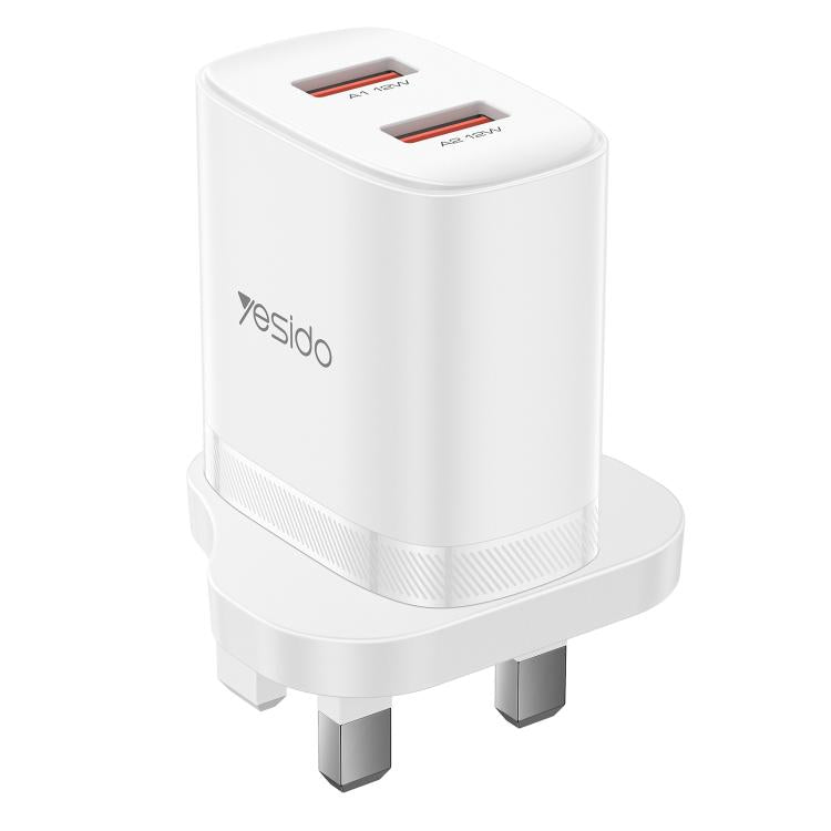 مجموعة شاحن Yesido YC150 بقدرة 12W و2.4A مع منفذي USB وكابل بيانات USB بطول 1 متر إلى Type-C، YC150