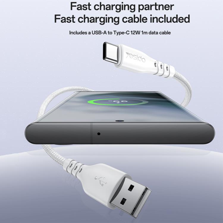مجموعة شاحن Yesido YC150 بقدرة 12W و2.4A مع منفذي USB وكابل بيانات USB بطول 1 متر إلى Type-C، YC150