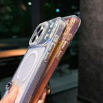 غطاء هاتف مغناطيسي من الأكريليك اللامع الكريستالي، لهواتف iPhone 17 Pro Max و iPhone 17 Pro