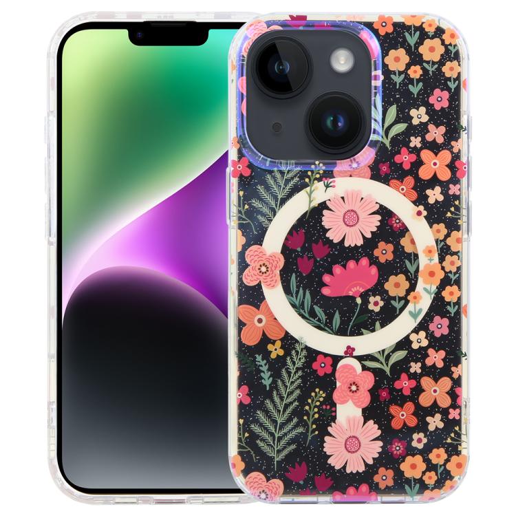 غطاء هاتف مغناطيسي من سلسلة الغابة الزرقاء IMD، لهواتف iPhone 16 و iPhone 15 Pro Max و iPhone 15 Pro و iPhone 15 Plus / 14 Plus و iPhone 15 و iPhone 14 / 13 و iPhone 14 Pro و iPhone 14 Pro Max