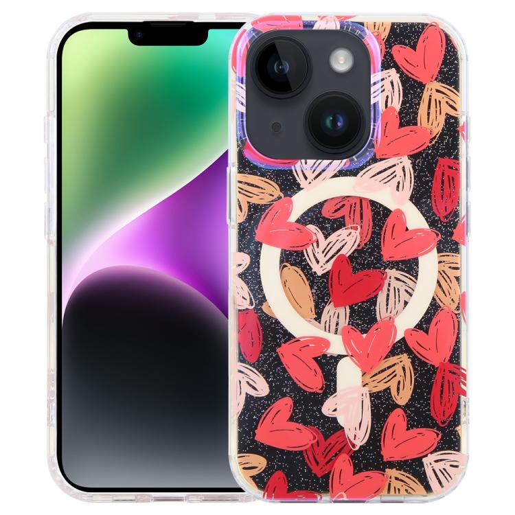 غطاء هاتف مغناطيسي من سلسلة الغابة الزرقاء IMD، لهواتف iPhone 16 و iPhone 15 Pro Max و iPhone 15 Pro و iPhone 15 Plus / 14 Plus و iPhone 15 و iPhone 14 / 13 و iPhone 14 Pro و iPhone 14 Pro Max