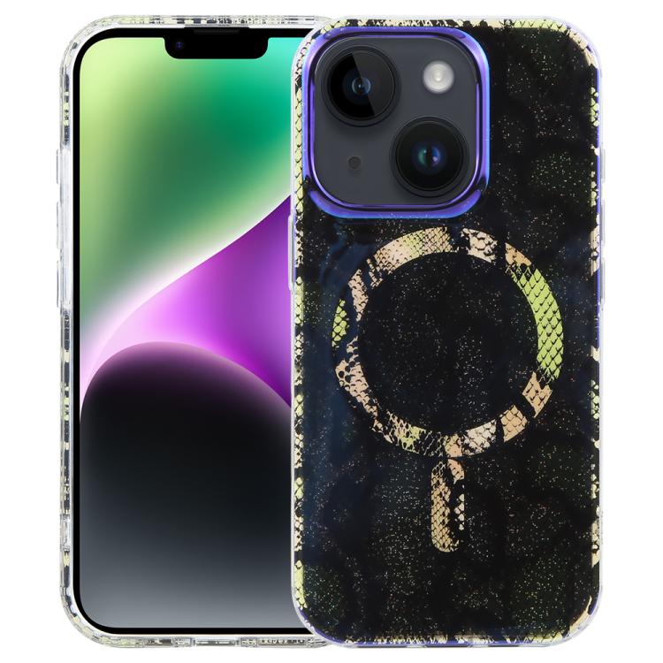 غطاء هاتف مغناطيسي من سلسلة الغابة الزرقاء IMD، لهواتف iPhone 16 و iPhone 15 Pro Max و iPhone 15 Pro و iPhone 15 Plus / 14 Plus و iPhone 15 و iPhone 14 / 13 و iPhone 14 Pro و iPhone 14 Pro Max
