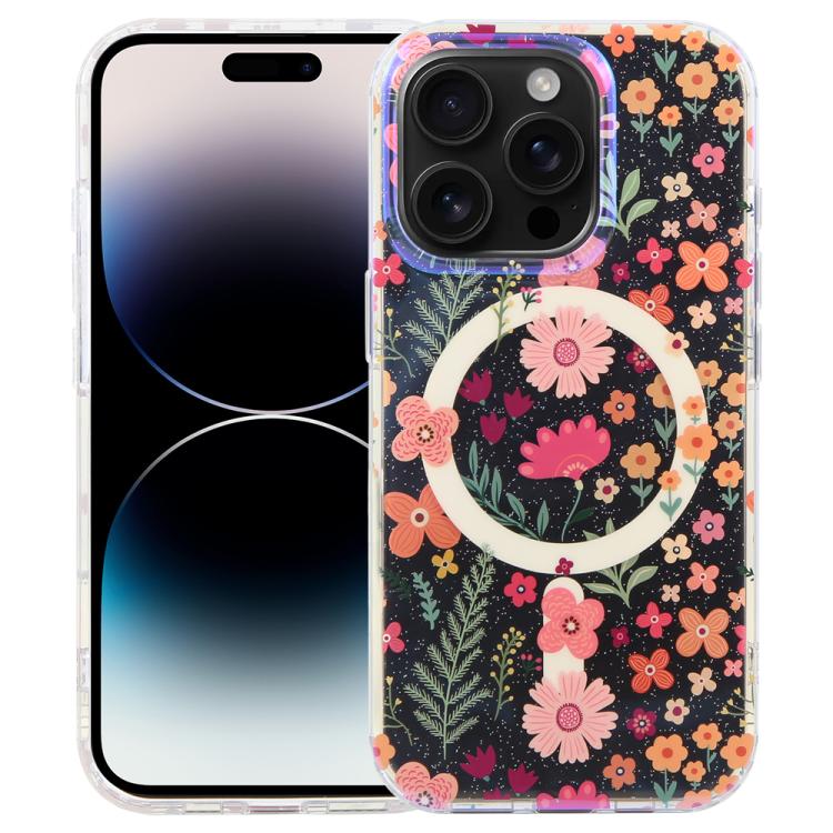 غطاء هاتف مغناطيسي من سلسلة الغابة الزرقاء IMD، لهواتف iPhone 16 و iPhone 15 Pro Max و iPhone 15 Pro و iPhone 15 Plus / 14 Plus و iPhone 15 و iPhone 14 / 13 و iPhone 14 Pro و iPhone 14 Pro Max
