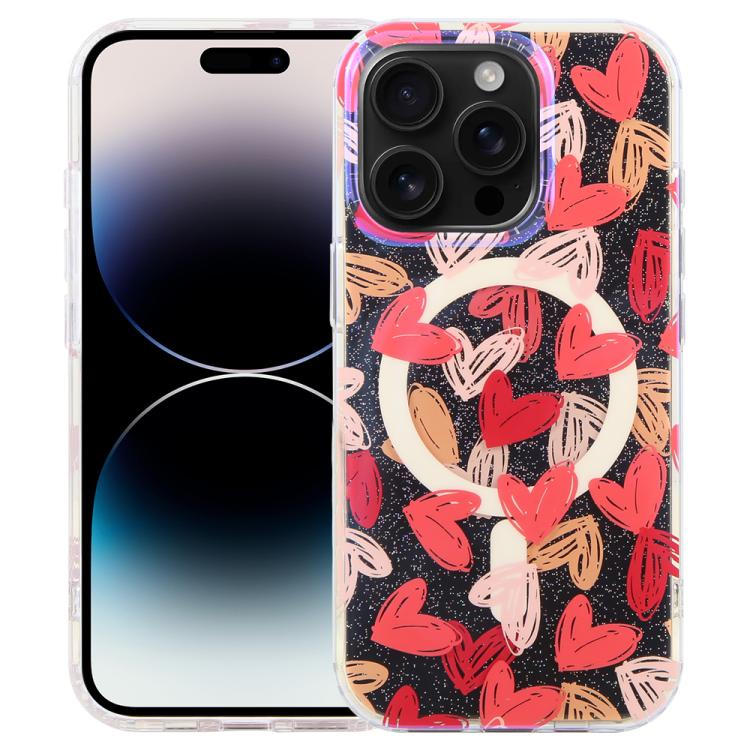 غطاء هاتف مغناطيسي من سلسلة الغابة الزرقاء IMD، لهواتف iPhone 16 و iPhone 15 Pro Max و iPhone 15 Pro و iPhone 15 Plus / 14 Plus و iPhone 15 و iPhone 14 / 13 و iPhone 14 Pro و iPhone 14 Pro Max