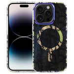 غطاء هاتف مغناطيسي من سلسلة الغابة الزرقاء IMD، لهواتف iPhone 16 و iPhone 15 Pro Max و iPhone 15 Pro و iPhone 15 Plus / 14 Plus و iPhone 15 و iPhone 14 / 13 و iPhone 14 Pro و iPhone 14 Pro Max