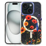 غطاء هاتف مغناطيسي من سلسلة الغابة الزرقاء IMD، لهواتف iPhone 16 و iPhone 15 Pro Max و iPhone 15 Pro و iPhone 15 Plus / 14 Plus و iPhone 15 و iPhone 14 / 13 و iPhone 14 Pro و iPhone 14 Pro Max