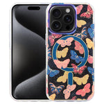 غطاء هاتف مغناطيسي من سلسلة الغابة الزرقاء IMD، لهواتف iPhone 16 و iPhone 15 Pro Max و iPhone 15 Pro و iPhone 15 Plus / 14 Plus و iPhone 15 و iPhone 14 / 13 و iPhone 14 Pro و iPhone 14 Pro Max