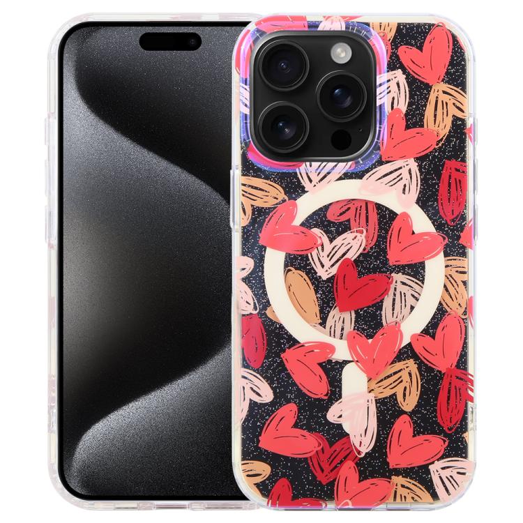 غطاء هاتف مغناطيسي من سلسلة الغابة الزرقاء IMD، لهواتف iPhone 16 و iPhone 15 Pro Max و iPhone 15 Pro و iPhone 15 Plus / 14 Plus و iPhone 15 و iPhone 14 / 13 و iPhone 14 Pro و iPhone 14 Pro Max