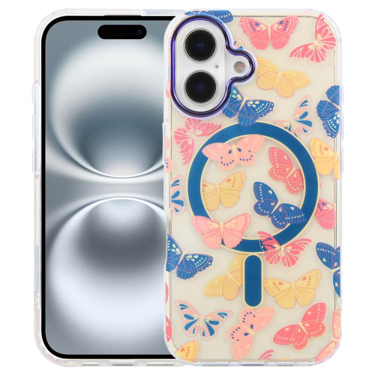 غطاء هاتف مغناطيسي من سلسلة الغابة الزرقاء IMD، لهواتف iPhone 16 و iPhone 15 Pro Max و iPhone 15 Pro و iPhone 15 Plus / 14 Plus و iPhone 15 و iPhone 14 / 13 و iPhone 14 Pro و iPhone 14 Pro Max