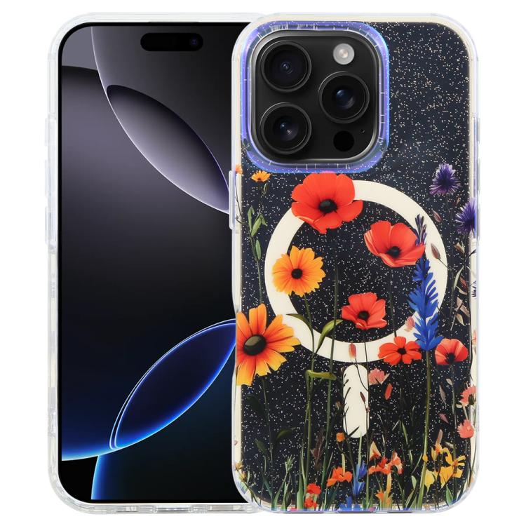 غطاء هاتف مغناطيسي من سلسلة الغابة الزرقاء IMD، لهواتف iPhone 17e / 16e و iPhone 17 Pro Max و iPhone 17 Pro و iPhone 17 و iPhone Air و iPhone 16 Pro Max و iPhone 16 Pro و iPhone 16 Plus