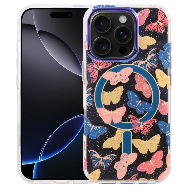 غطاء هاتف مغناطيسي من سلسلة الغابة الزرقاء IMD، لهواتف iPhone 17e / 16e و iPhone 17 Pro Max و iPhone 17 Pro و iPhone 17 و iPhone Air و iPhone 16 Pro Max و iPhone 16 Pro و iPhone 16 Plus