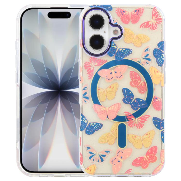 غطاء هاتف مغناطيسي من سلسلة الغابة الزرقاء IMD، لهواتف iPhone 17e / 16e و iPhone 17 Pro Max و iPhone 17 Pro و iPhone 17 و iPhone Air و iPhone 16 Pro Max و iPhone 16 Pro و iPhone 16 Plus