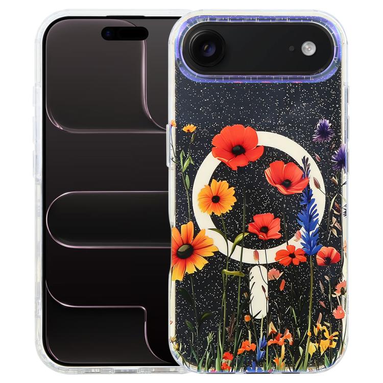 غطاء هاتف مغناطيسي من سلسلة الغابة الزرقاء IMD، لهواتف iPhone 17e / 16e و iPhone 17 Pro Max و iPhone 17 Pro و iPhone 17 و iPhone Air و iPhone 16 Pro Max و iPhone 16 Pro و iPhone 16 Plus