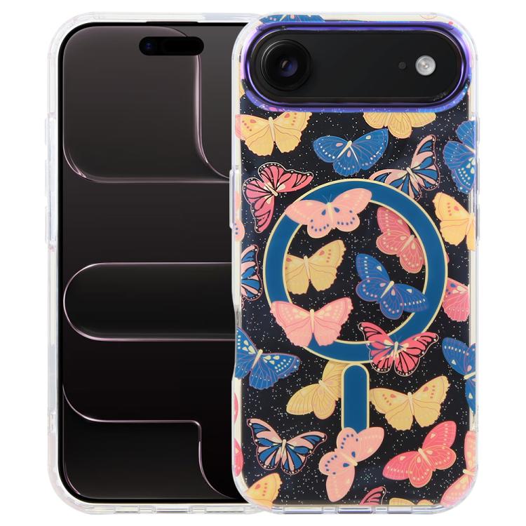 غطاء هاتف مغناطيسي من سلسلة الغابة الزرقاء IMD، لهواتف iPhone 17e / 16e و iPhone 17 Pro Max و iPhone 17 Pro و iPhone 17 و iPhone Air و iPhone 16 Pro Max و iPhone 16 Pro و iPhone 16 Plus