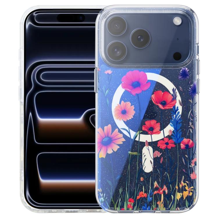 غطاء هاتف مغناطيسي من سلسلة الغابة الزرقاء IMD، لهواتف iPhone 17e / 16e و iPhone 17 Pro Max و iPhone 17 Pro و iPhone 17 و iPhone Air و iPhone 16 Pro Max و iPhone 16 Pro و iPhone 16 Plus