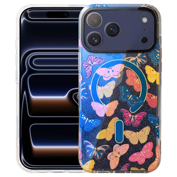 غطاء هاتف مغناطيسي من سلسلة الغابة الزرقاء IMD، لهواتف iPhone 17e / 16e و iPhone 17 Pro Max و iPhone 17 Pro و iPhone 17 و iPhone Air و iPhone 16 Pro Max و iPhone 16 Pro و iPhone 16 Plus
