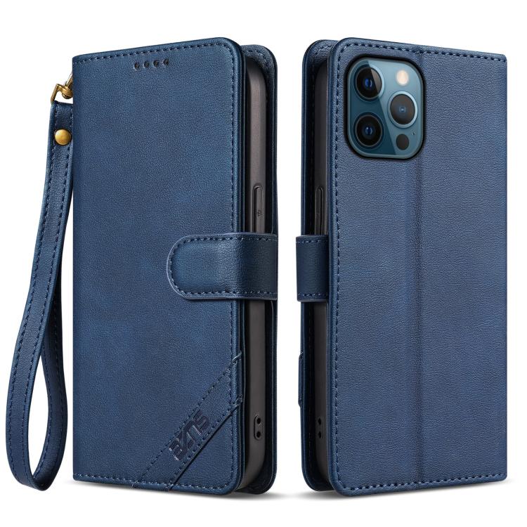 AZNS A2 Series Tri-Card Wallet RFID Vegan Leather Phone Case with Strap, For iPhone 13 Pro, For iPhone 13, For iPhone 12, For iPhone 12 Pro Max, For iPhone 12 Pro, For iPhone 11 Pro Max, For iPhone 11, For iPhone 11 Pro