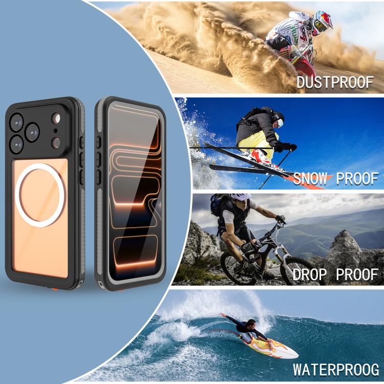 غطاء هاتف مغناطيسي مقاوم للماء IP68 من سلسلة RedPepper V، لجهاز iPhone 17 Pro، لجهاز iPhone 17