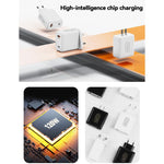 شاحن سريع HX119 بقدرة 120W مع واجهتي USB وType-C، قابس أوروبي، قابس بريطاني، قابس أمريكي