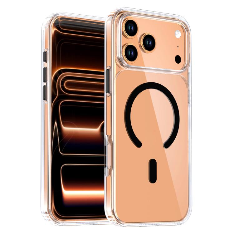 غطاء هاتف شفاف كريستالي مغناطيسي، لهواتف iPhone 17 Pro Max و iPhone 17 Pro