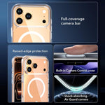 غطاء هاتف شفاف كريستالي مغناطيسي، لهواتف iPhone 17 Pro Max و iPhone 17 Pro