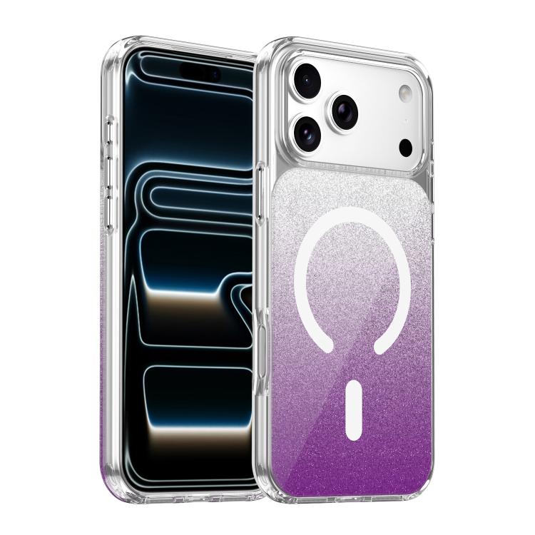 غطاء هاتف مغناطيسي مزين ببريق كريستالي، لهواتف iPhone 17 Pro Max و iPhone 17 Pro