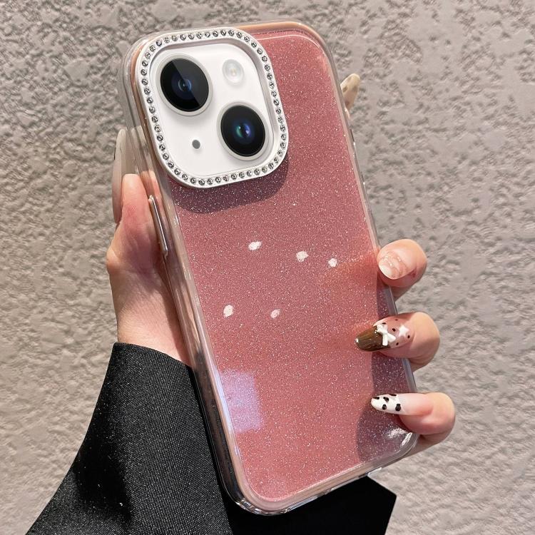 حافظة هاتف بتصميم لامع وأحجار الراين بلون صلب، لهاتف iPhone 14 Plus، لهاتف iPhone 14، لهاتف iPhone 14 Pro، لهاتف iPhone 14 Pro Max