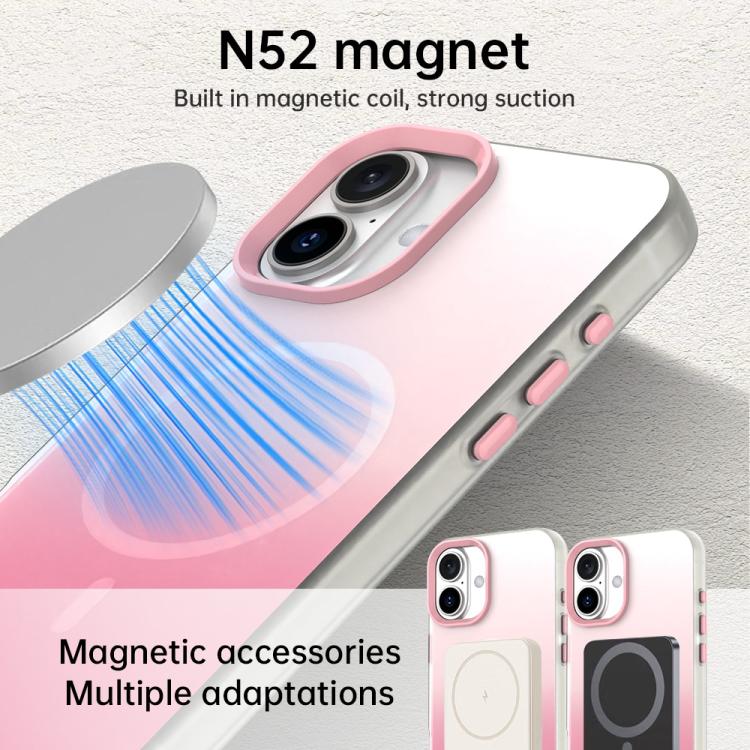 غطاء هاتف هجين مغناطيسي 3 في 1 من سلسلة تدرج الحلوى، لهواتف iPhone 17 Pro Max، iPhone 17 Pro، iPhone 17، iPhone Air، iPhone 16 Pro Max، iPhone 16 Pro، iPhone 16 Plus، iPhone 16