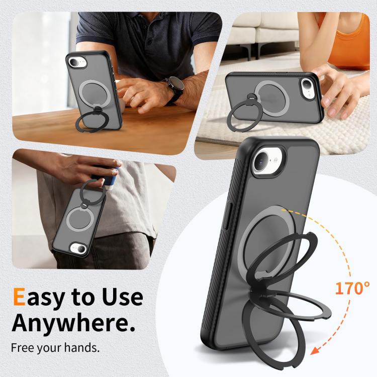Magnetic 360 Rotating Stand Airbag Shockproof Phone Case, For iPhone 16e / 17e, For iPhone 17 Pro Max, For iPhone 17 Pro, For iPhone 17, For iPhone Air, For iPhone 16 Pro Max, For iPhone 16