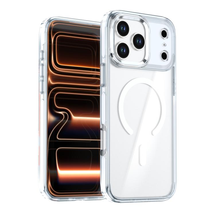 غطاء هاتف شفاف مغناطيسي ثنائي اللون من Qicai، لهواتف iPhone 17 Pro Max، iPhone 17 Pro، iPhone 17، iPhone Air