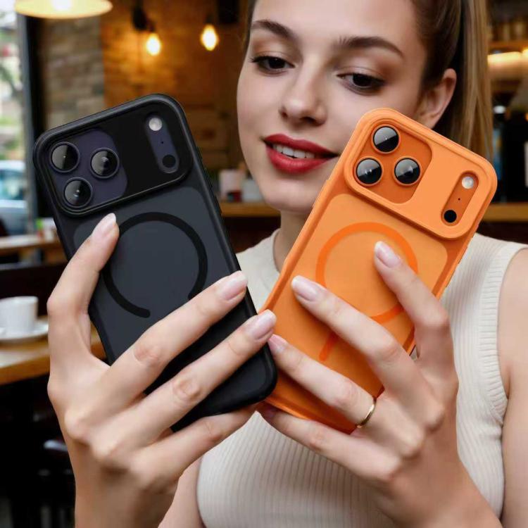 غطاء هاتف مغناطيسي بنمط Alpha ملمس الجلد، لهواتف iPhone 17 Pro Max، iPhone 17 Pro