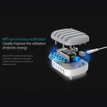 محطة شحن ذكية ORICO DUK-5P بقدرة 40W مع 5 منافذ USB وحامل، قابس أمريكي، قابس بريطاني، قابس أسترالي