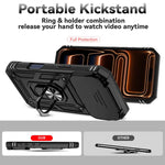 غطاء هاتف مغناطيسي مع حامل حلقة منزلق XDcase Camshield، لهواتف iPhone 17 Pro Max، iPhone 17 Pro، iPhone 17، iPhone Air