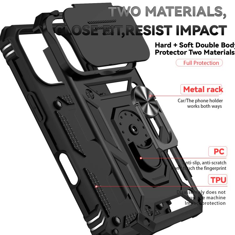 غطاء هاتف مغناطيسي مع حامل حلقة منزلق XDcase Camshield، لهواتف iPhone 17 Pro Max، iPhone 17 Pro، iPhone 17، iPhone Air