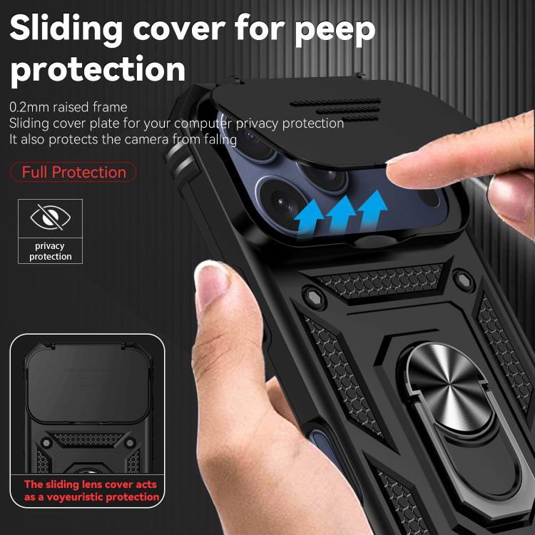 غطاء هاتف مغناطيسي مع حامل حلقة منزلق XDcase Camshield، لهواتف iPhone 17 Pro Max، iPhone 17 Pro، iPhone 17، iPhone Air