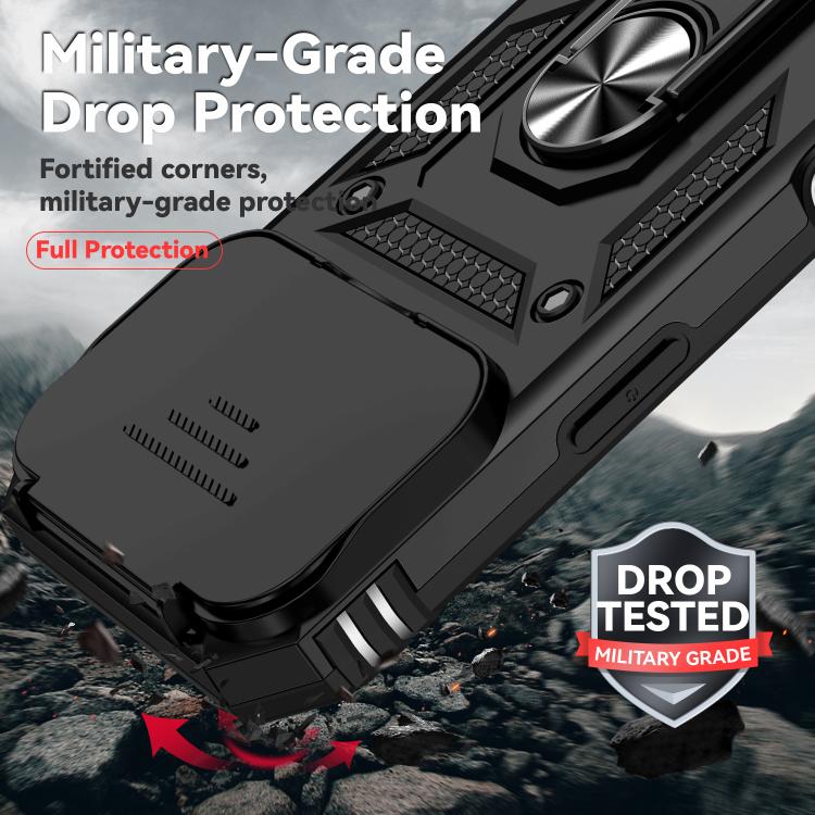 غطاء هاتف مغناطيسي مع حامل حلقة منزلق XDcase Camshield، لهواتف iPhone 17 Pro Max، iPhone 17 Pro، iPhone 17، iPhone Air