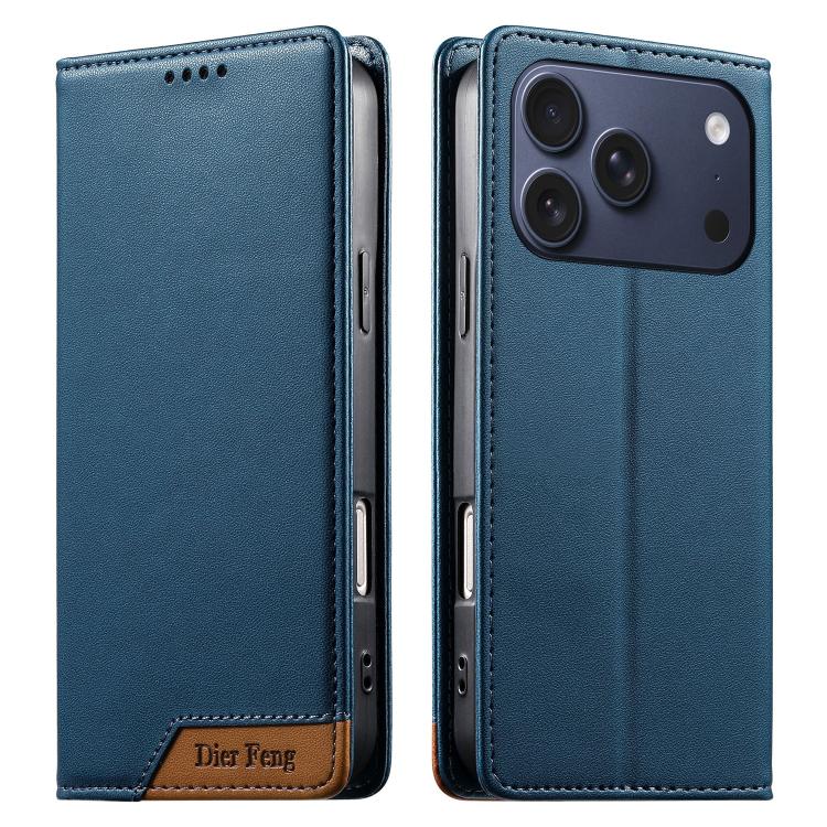 غطاء هاتف من الجلد النباتي مع تجميع قوي مغناطيسي و RFID من Dierfeng، لهواتف iPhone 17e / 16e، iPhone 17 Pro Max، iPhone 17 Pro، iPhone 17، iPhone Air، iPhone 16 Pro Max، iPhone 16 Pro، iPhone 16 Plus