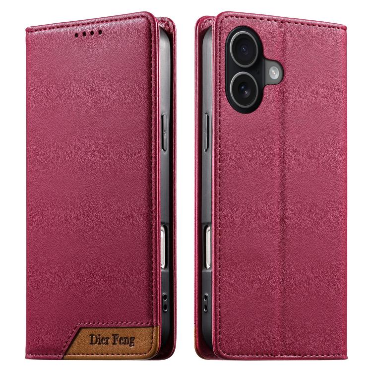 غطاء هاتف من الجلد النباتي مع تجميع قوي مغناطيسي و RFID من Dierfeng، لهواتف iPhone 17e / 16e، iPhone 17 Pro Max، iPhone 17 Pro، iPhone 17، iPhone Air، iPhone 16 Pro Max، iPhone 16 Pro، iPhone 16 Plus