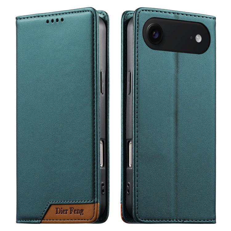 غطاء هاتف من الجلد النباتي مع تجميع قوي مغناطيسي و RFID من Dierfeng، لهواتف iPhone 17e / 16e، iPhone 17 Pro Max، iPhone 17 Pro، iPhone 17، iPhone Air، iPhone 16 Pro Max، iPhone 16 Pro، iPhone 16 Plus