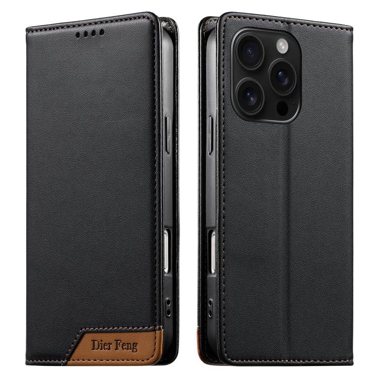 غطاء هاتف من الجلد النباتي مع تجميع قوي مغناطيسي و RFID من Dierfeng، لهواتف iPhone 17e / 16e، iPhone 17 Pro Max، iPhone 17 Pro، iPhone 17، iPhone Air، iPhone 16 Pro Max، iPhone 16 Pro، iPhone 16 Plus