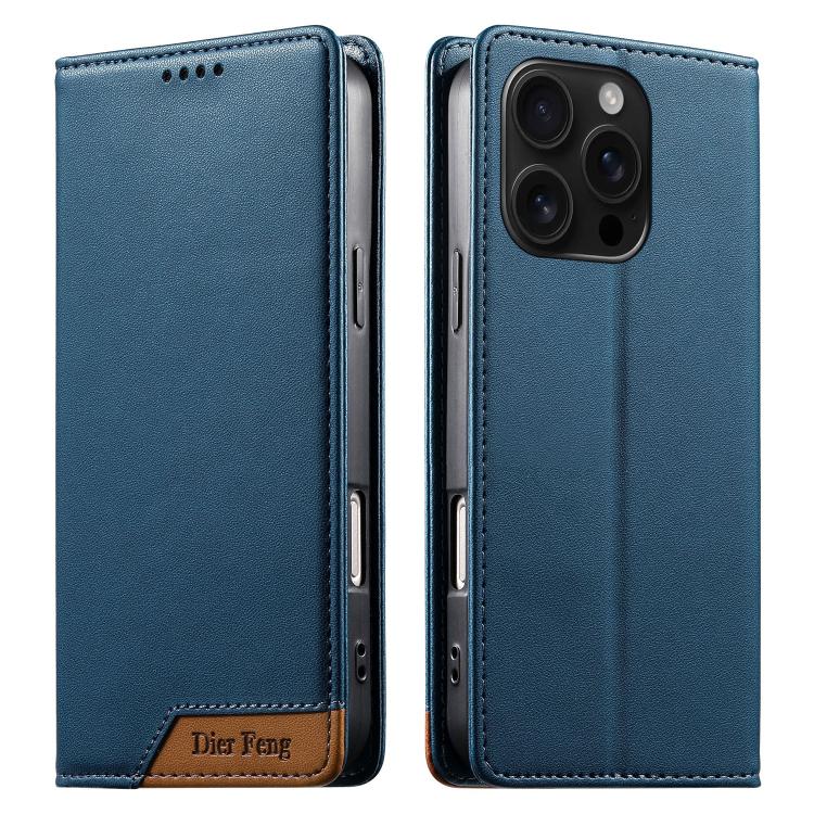 غطاء هاتف من الجلد النباتي مع تجميع قوي مغناطيسي و RFID من Dierfeng، لهواتف iPhone 17e / 16e، iPhone 17 Pro Max، iPhone 17 Pro، iPhone 17، iPhone Air، iPhone 16 Pro Max، iPhone 16 Pro، iPhone 16 Plus