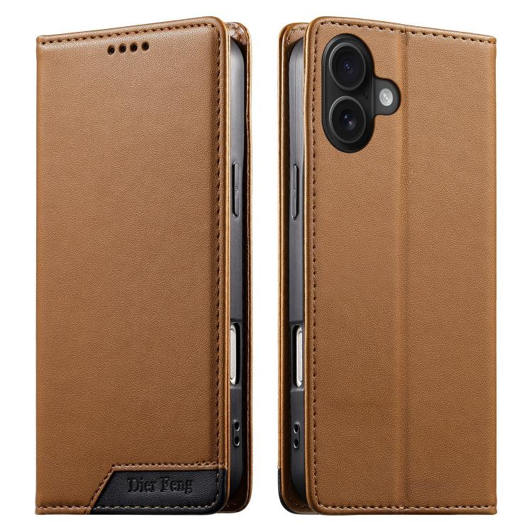 غطاء هاتف من الجلد النباتي مع تجميع قوي مغناطيسي و RFID من Dierfeng، لهواتف iPhone 17e / 16e، iPhone 17 Pro Max، iPhone 17 Pro، iPhone 17، iPhone Air، iPhone 16 Pro Max، iPhone 16 Pro، iPhone 16 Plus