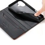 غطاء هاتف من الجلد النباتي مع تجميع قوي مغناطيسي و RFID من Dierfeng، لهواتف iPhone 16، iPhone 15 Pro Max، iPhone 15 Pro، iPhone 15 Plus، iPhone 15، iPhone 14 Plus، iPhone 14 / 13، iPhone 14 Pro