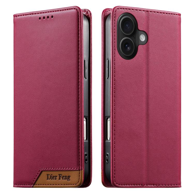 غطاء هاتف من الجلد النباتي مع تجميع قوي مغناطيسي و RFID من Dierfeng، لهواتف iPhone 16، iPhone 15 Pro Max، iPhone 15 Pro، iPhone 15 Plus، iPhone 15، iPhone 14 Plus، iPhone 14 / 13، iPhone 14 Pro