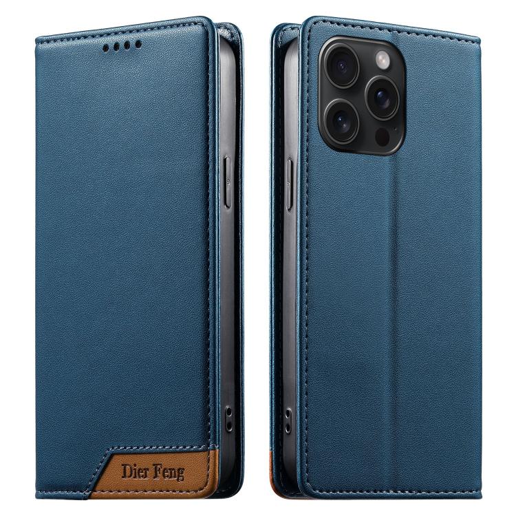 غطاء هاتف من الجلد النباتي مع تجميع قوي مغناطيسي و RFID من Dierfeng، لهواتف iPhone 16، iPhone 15 Pro Max، iPhone 15 Pro، iPhone 15 Plus، iPhone 15، iPhone 14 Plus، iPhone 14 / 13، iPhone 14 Pro
