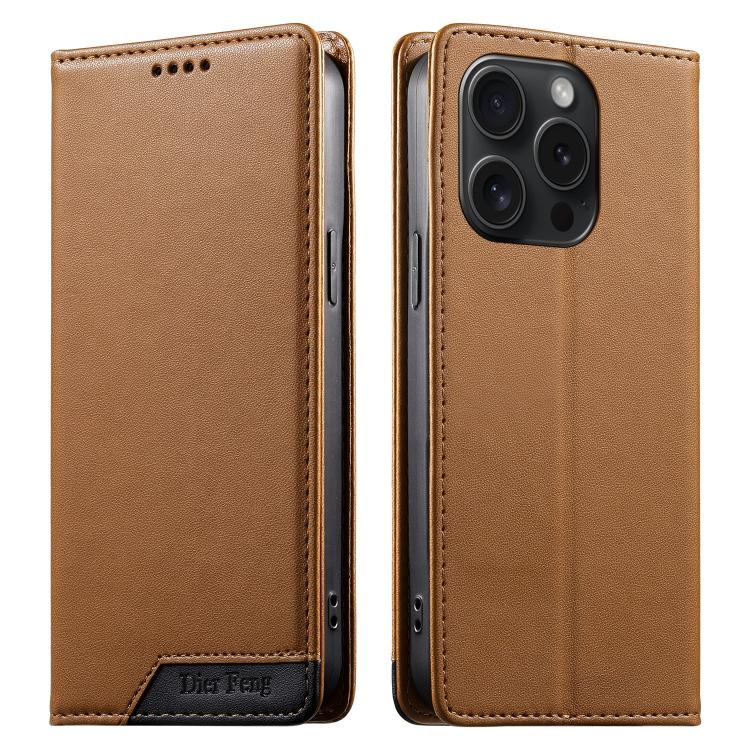 غطاء هاتف من الجلد النباتي مع تجميع قوي مغناطيسي و RFID من Dierfeng، لهواتف iPhone 16، iPhone 15 Pro Max، iPhone 15 Pro، iPhone 15 Plus، iPhone 15، iPhone 14 Plus، iPhone 14 / 13، iPhone 14 Pro