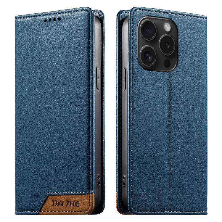 غطاء هاتف من الجلد النباتي مع تجميع قوي مغناطيسي و RFID من Dierfeng، لهواتف iPhone 16، iPhone 15 Pro Max، iPhone 15 Pro، iPhone 15 Plus، iPhone 15، iPhone 14 Plus، iPhone 14 / 13، iPhone 14 Pro